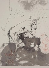 Salvador DALI: The Lion And The Bull, Signed Original Lithograph, 1967