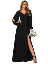 Ever-Pretty Women’s Off-Shoulder V-Neck Chiffon A-Line Floor-Length Prom Dress T