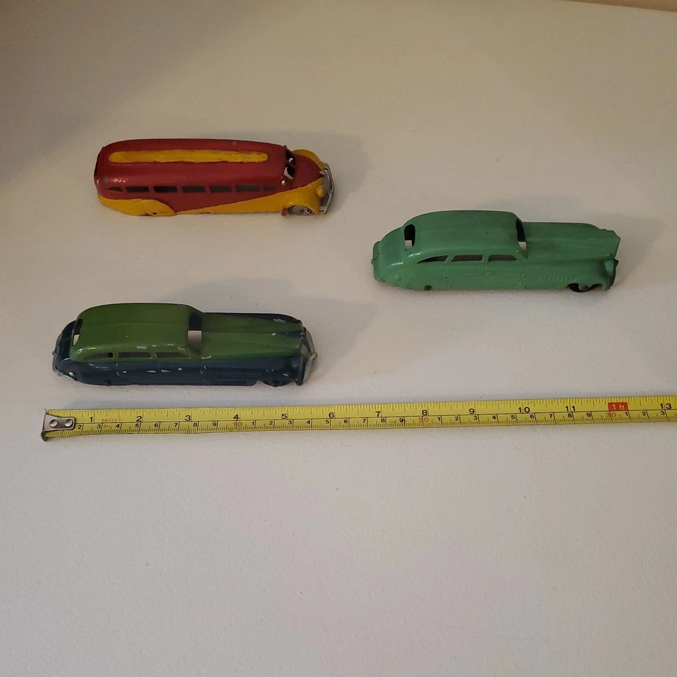 Torpedo Sedán Cupé Galgo (Falta Rueda) Lote de 3 Juguetes Tootsie DieCast Foto 2 de 4