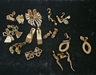 Gold Tone Clip On Earrings Signed Emmons Giovanni Rhinestones 11 Pairs Vtg Lot — photo 5