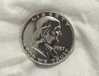 GEM BU UNCIRCULATED UNC MS 1957 SILVER FRANKLIN HALF DOLLAR BRILLIANT LUSTER