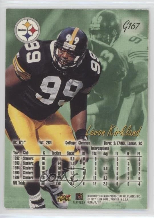 1997 Fleer Ultra Gold Medallion Edition Levon Kirkland #G167 - Image 2 of 2