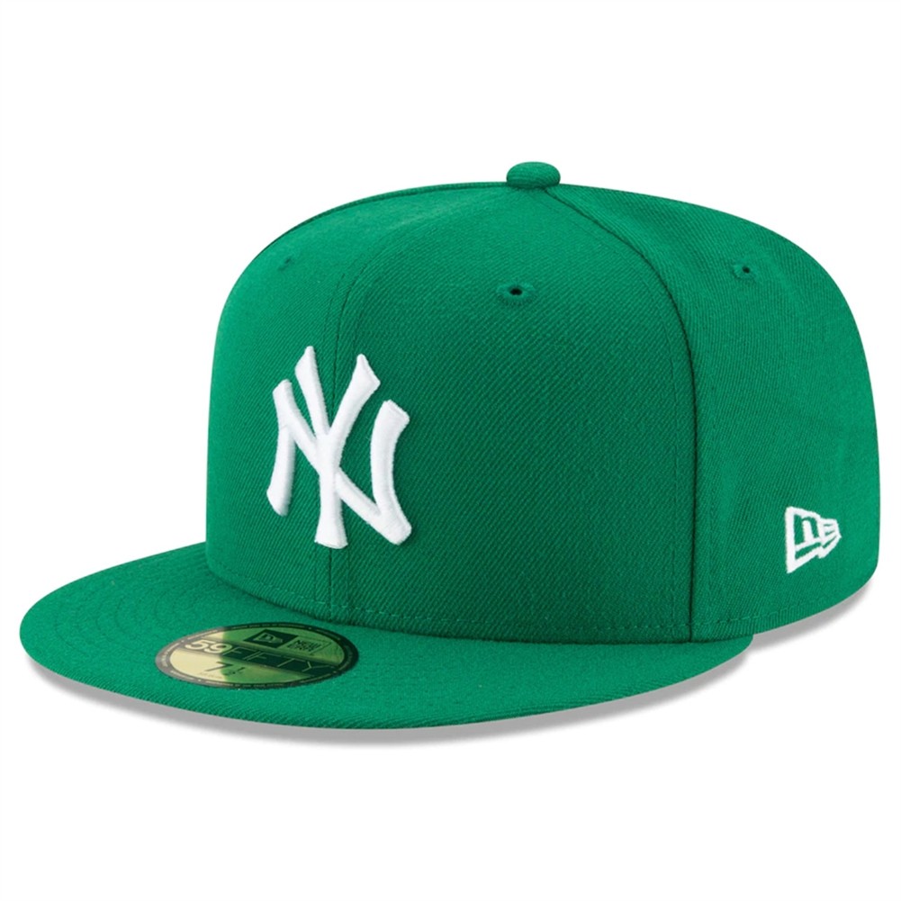 New York Yankees New Era 5950 Basic Fitted Hat - Green/White | eBay