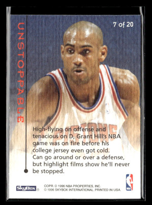 1995-96 SkyBox E-XL #7 Grant Hill Unstoppable | eBay
