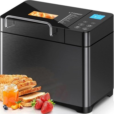 2,2 Pfund Brotbackautomat 710 W Dual Heizung, Antihaft-Keramikpfanne, Automatische Nuss