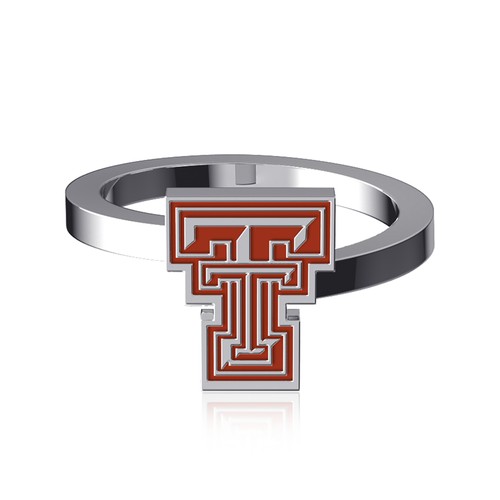 Dayna Designs Texas Tech Red Raiders Bypass Enamel Silver Ring