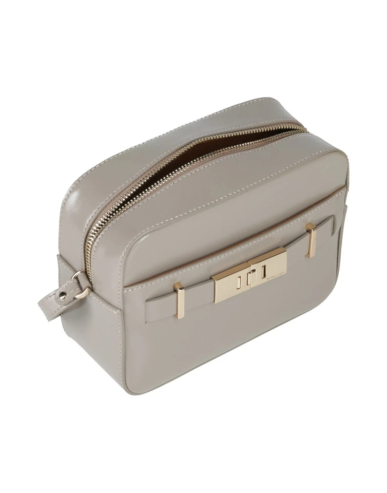 RRP€295 BORBONESE Leather Crossbody Bag Logo Adjustable Strap Zip Closure - Image 3 of 4