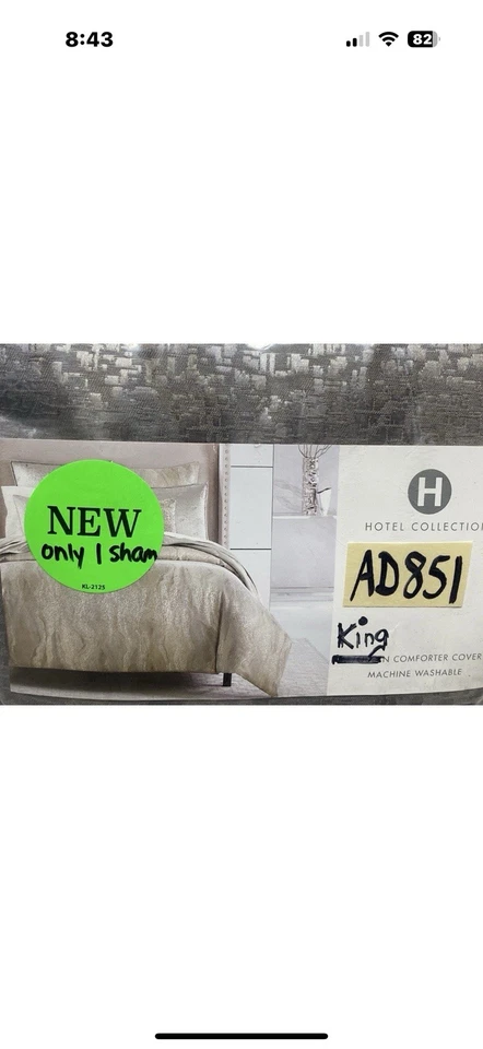 Hotel Collection Terra King Duvet Cover 2pc Set  New - Image 3 of 4