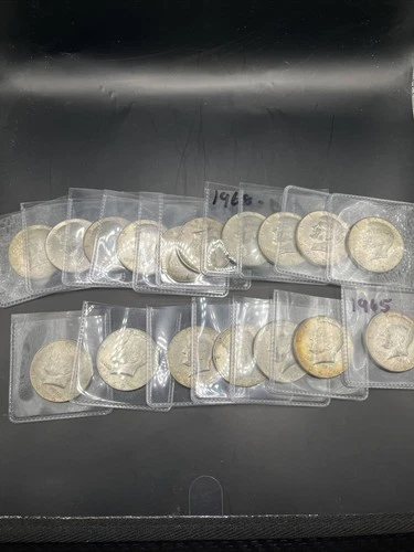 Lot Of 17 40% Kennedy Half Dollars 1965-1969