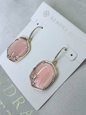 💗Only1 ~ Kendra Scott 💗Daphne Gold Coral Frame Drop Earrings in Rose Quartz