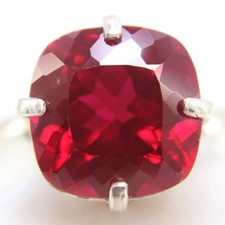5 Gm Cushion Cut Natural Red Ruby Gemstone Ring 925 Silver Jewelry