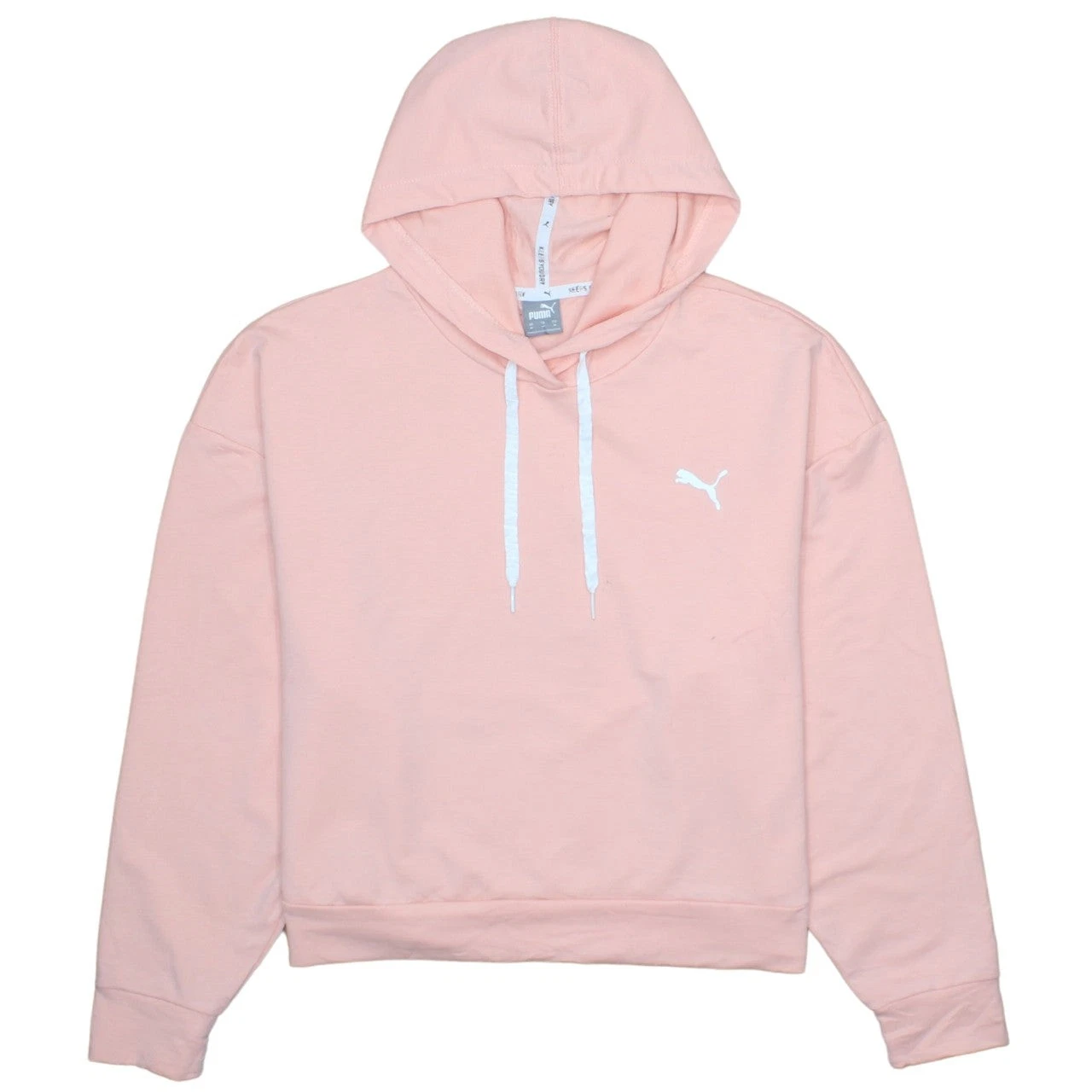 Puma Womens Pink Hoodie Sweatshirt M Medium Pullover Cotton Blend