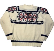 Vintage 70s Sweater Women s Size Large JCP Fair Isle Nordic Ski Winter True VTG
