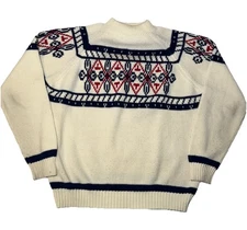 Vintage 70s Sweater Women’s Size Large JCP Fair Isle Nordic Ski Winter True VTG