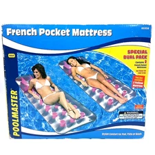 POOLMASTER Retro Dual Pack Adult Pool Floats | Brand New French Pocket Design