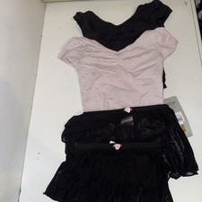 lot of girls dance clothes size 4-6 2 pink 1 black leotards 2 black tutus