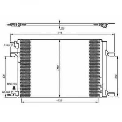 Hartsant Klima Kondensator 525x392x16 für Opel Astra J 09-