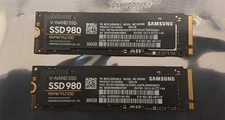 pair of Samsung MZ-V8V500 980 PCIe 3.0 NVMe® SSD 500GB