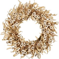 24 Inch White Floral Wreaths for Front Door - Spring Summer Decor with Artifi...