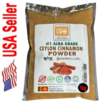 #1 Alba Grade 100% - Pure Ceylon Cinnamon Powder - 1kg (2.2-lb) - BEST ON EBAY