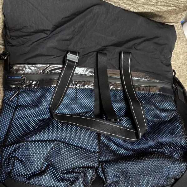 Bottega Veneta Leather Nylon Tote Bag Black 2Way Shoulder Shopping thumbnail 3