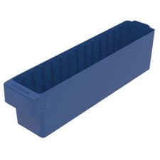 Akro-Mils 31148Blu Drawer Storage Bin, Plastic, Blue, 4 5/8 In H, 3 3/4 In W,