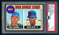 1968 TOPPS BASEBALL #177 METS ROOKIES - NOLAN RYAN RC PSA 5 EX