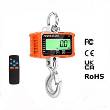 2T Digital Hanging Scale 2000KG Heavy Duty Crane Scales Big LCD Industrial Hook 
