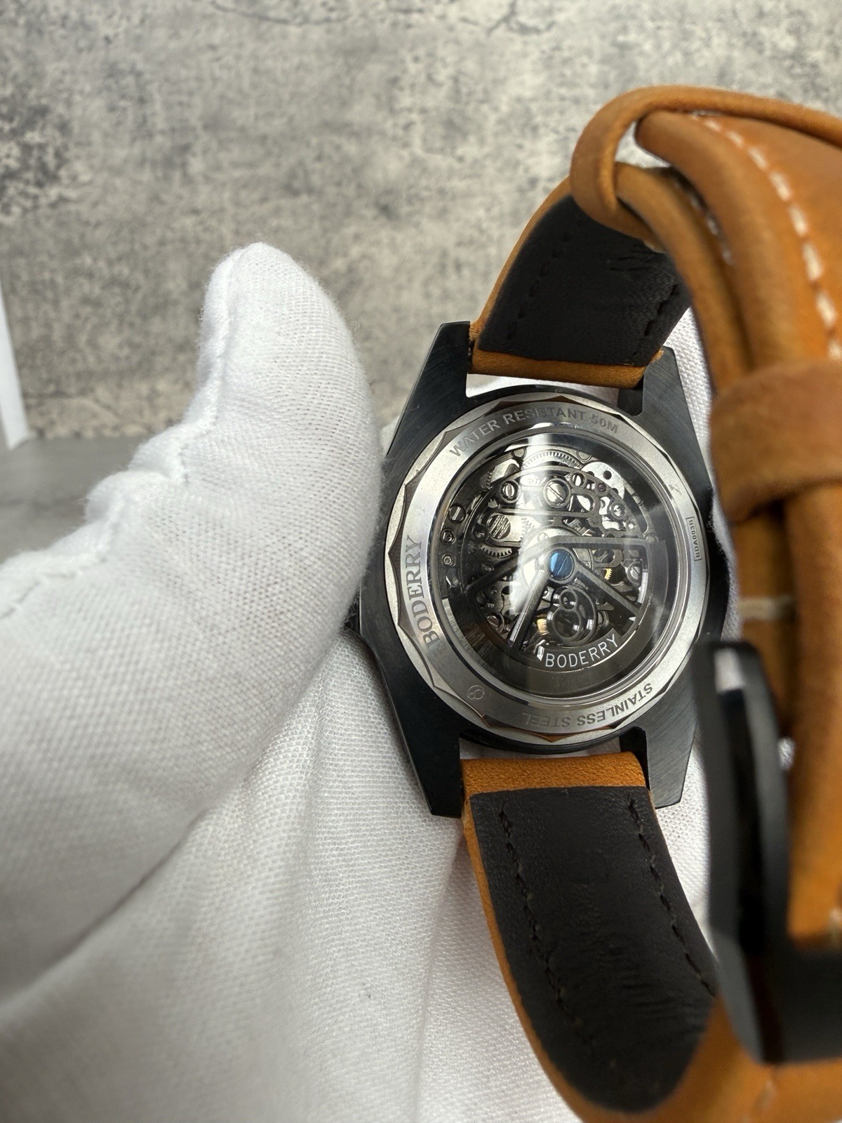 Boderry Windmill Skeleton Automatic Watch Men's L… - image 3