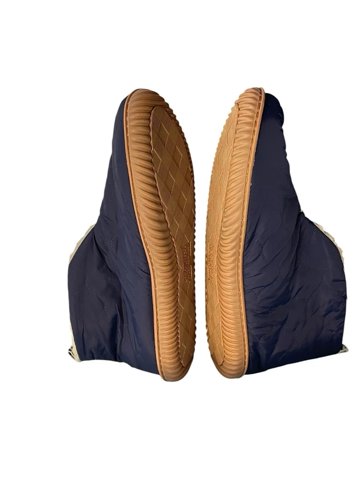 Botas chinelo acolchoadas azul marinho Dearfoams Sherpa forradas para ambientes internos e externos XL 11/12 - Imagem 2 de 4