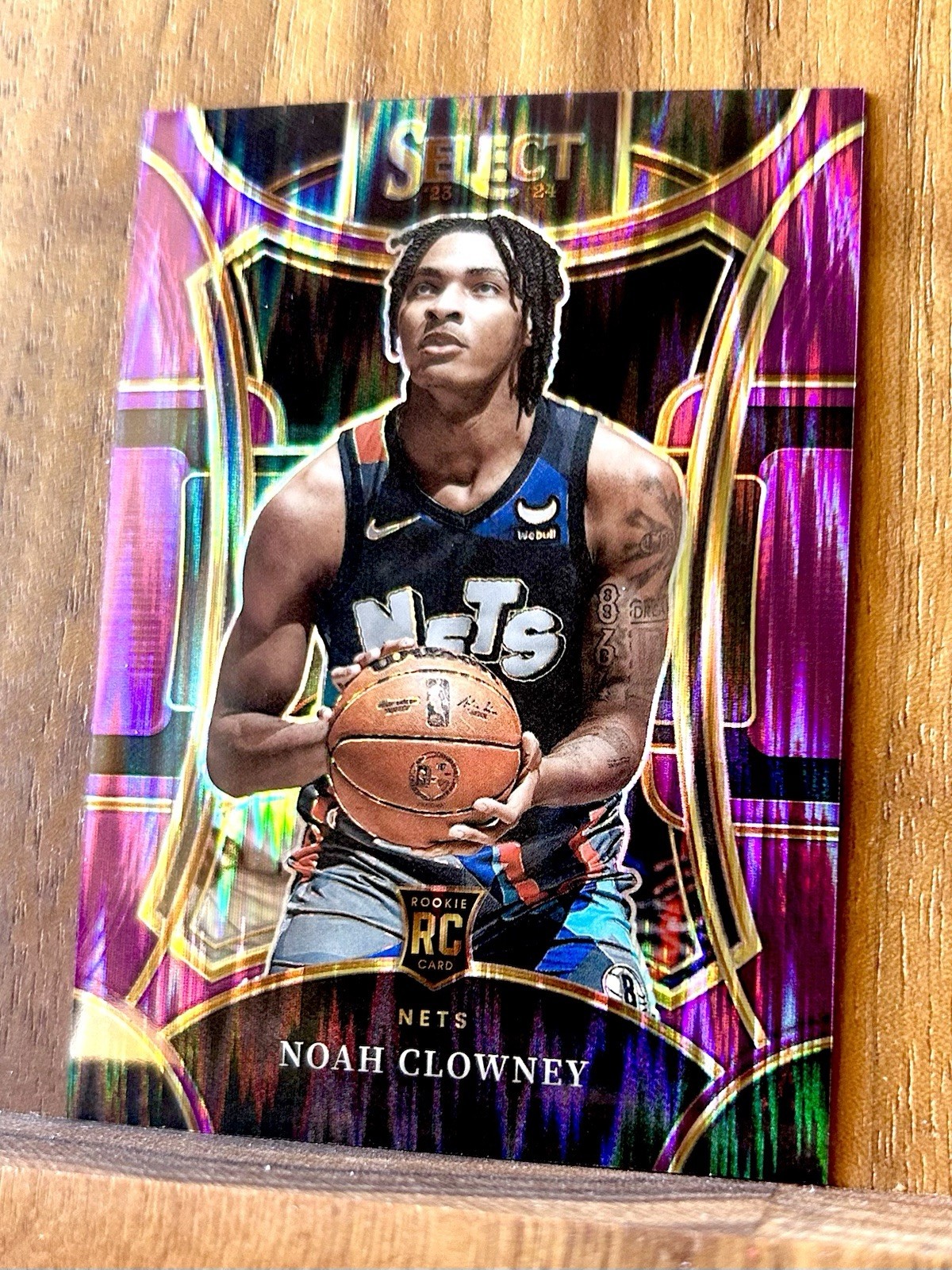 2023-24 Panini Select #325 Noah Clowney RC Purple Flash Prizm /175 Mezzanine Lvl