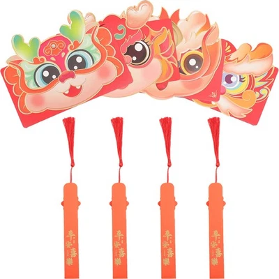 4 Pcs Enveloppe Argent Rouge Hong Bao Enveloppes D'argent Pour L'argent Liquide - Photo 1/4