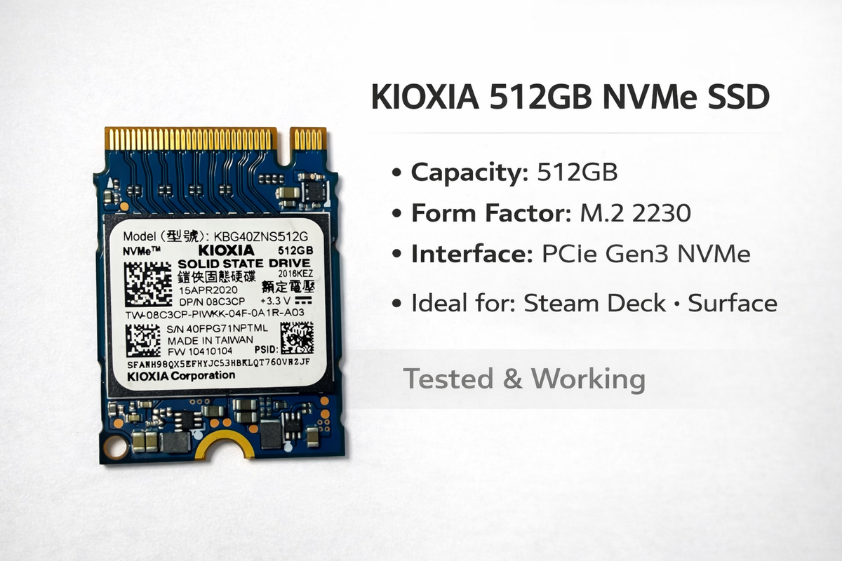 内蔵型SSD KIOXIA 512GB NVMe SSD M.2 2230 512GB NVMe SSD M.2 2230 KIOXIA BG4 KBG40ZNS512G PCIe Gen3 Steam