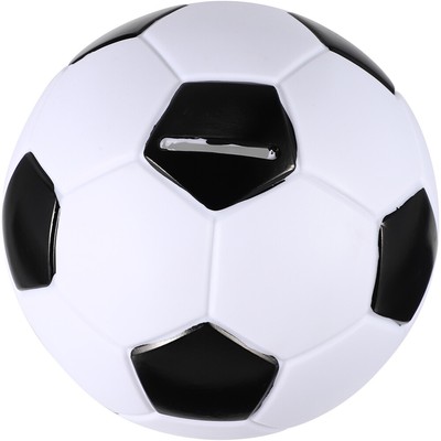 Compact Saving Pot Vinyl Piggy Bank Football Form Desk Coin Container