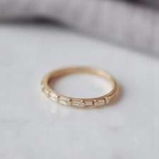 14K Gelbgold Hochzeit Diamant Band Baguetteschliff Laborgrown 0,40 Karat E F VS
