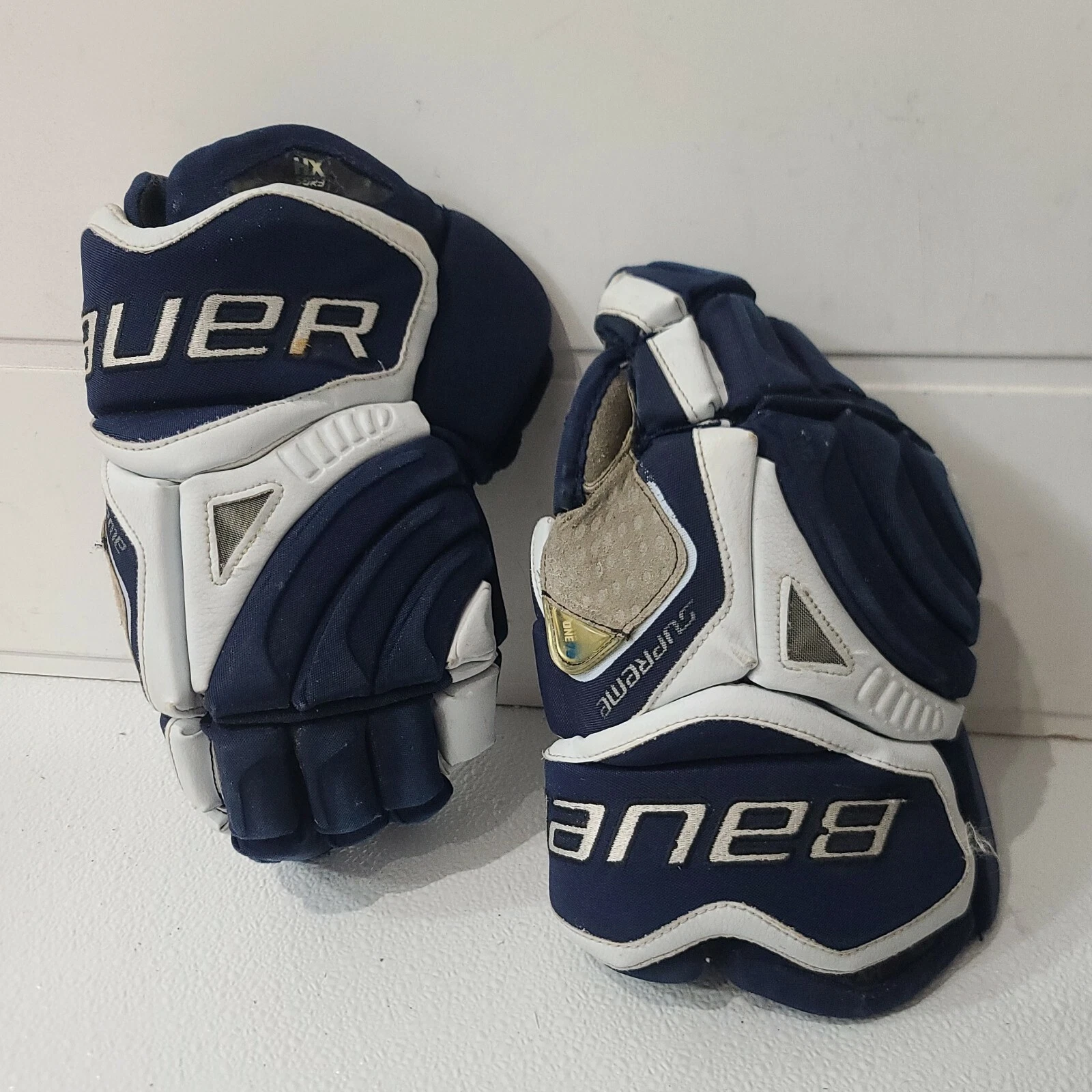 Gants hiver hockey sur glace Bauer Supreme One75 Pro bleu marine/blanc 14