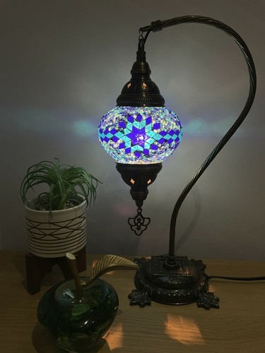 1500+ SOLD FREE LED BULB Turkish Moroccan Colourful Glass Light Desk Table Lamp - Picture 111 of 166