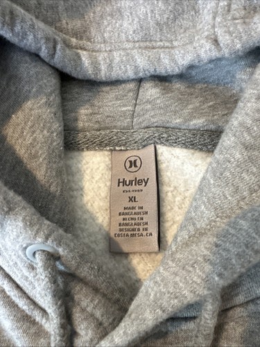Hurley Men XL Grey Sweatshirt Hoodie Fleece Established 1999 Burgundy Excellent - Picture 7 of 10