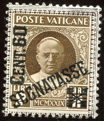 VATICAN 1931 - MINT POSTAGE DUE - SEGNATASSE SURCHARGE 60c on 2L - Scott#J5 /258