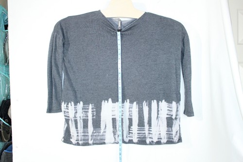 Mono B Gray Faded Paint Long Sleeve Sweater Shirt Pockets Poly Rayon Mix Size S - Picture 4 of 10