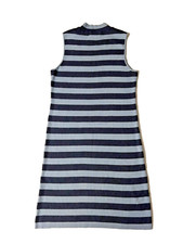 Calvin Klein Sleeveless Round Neck Blue Striped Scuba Knit Dress Size L
