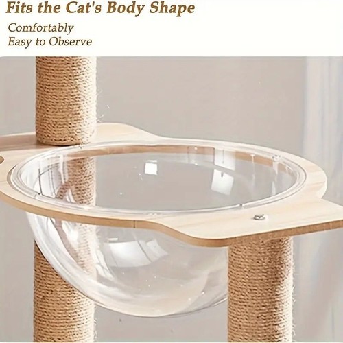 CatNest Climber & Scratcher with Clear Sleeping Bowl Condo for Multiple Cats - Picture 3 of 3