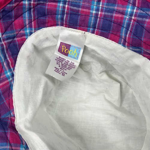 Winnie Pooh Bucket Hat Purple Embroidered Winnie Pink Trim Sun Cap Tween Small - Picture 8 of 10