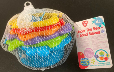 PLAYGO - Under the Sea Sand Sieves - Bath Toy - Stacking/Sorting Toy - 6 Pieces