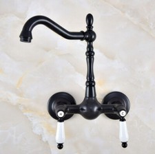 Black Oil Rubbed Brass Bathroom / Kitchen Sink Swivel Faucet Mixer Tap fnf870