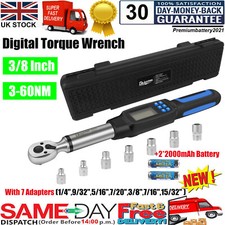 ✅Professional Digital Torque Wrench Electronic 3/8" Drive 3-60NM With 7 Sockets