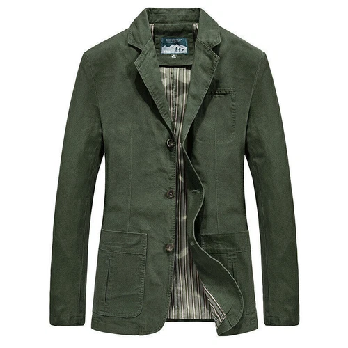 Herren Freizeit Blazer Langarm Jacke gewaschene Baumwolle Blazer Anzüge Mantel - Bild 12 von 13