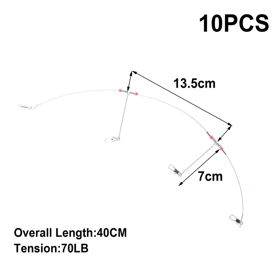 Heavy Duty Stainless Steel Surf Tackle Fishing Leaders 10Pcs 15 7inch