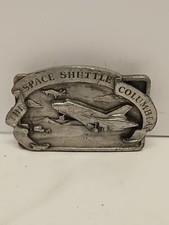 Vintage THE SPACE SHUTTLE COLUMBIA Belt Buckle 1982 Bergamot Brass Works
