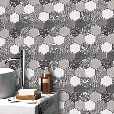 Wall Sticker Waterproof Panel Wallpaper 3D Tile Brick Self-adhesive 10/20Pcs PVC